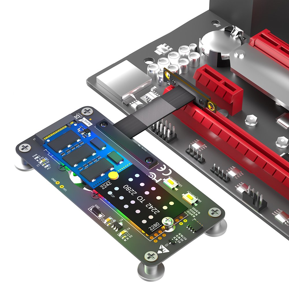 Computer Accessories Combo M.2( NGFF) NVME M-key SSD to PCI- E 4X Extension Cable With Cooling Fan and Automatic