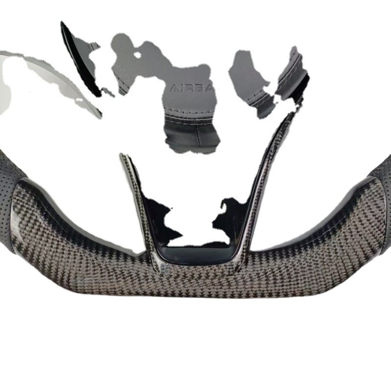 For Mercedes-Benz AMG D-Shape Carbon Fiber Leather Steering Wheel Red Stitch BMW E Class G Class 4 Series M4 M2 A1 Compatible