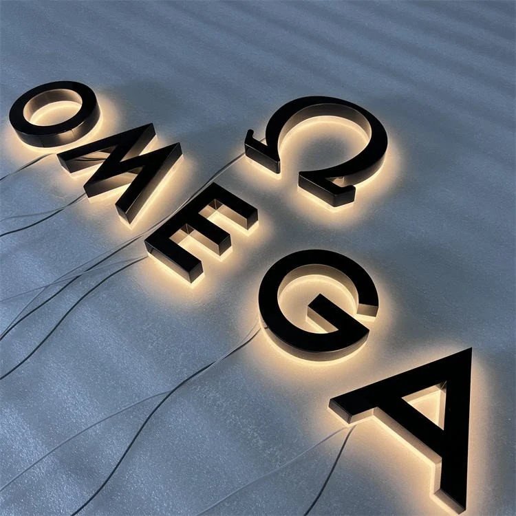High Quality Outdoor Factory Supplier Heavy Duty Type Backlit Logo Board LED Steel Letters Light up Signs for Shop Front Sign