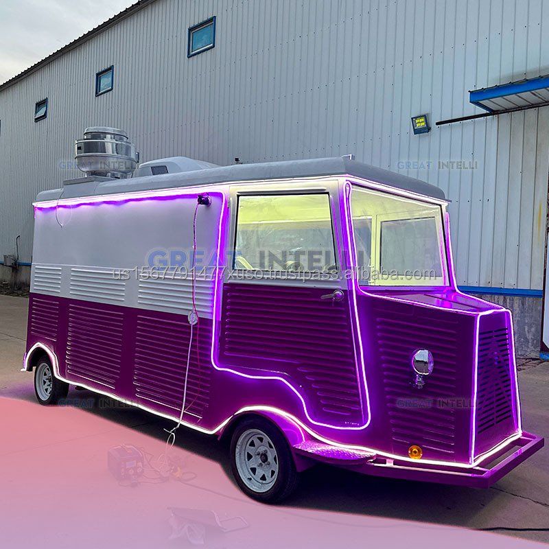In Stock London Bus Ice Cream Sale Used Dessert Mobile Coffee Truck Cart and Food Trailer for American Vendor Outside Bar