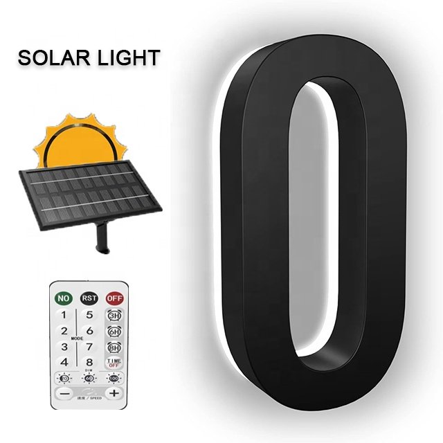 Customizable High Lumen Acrylic 3D Solar Powered Wall Logo Sign Light Letters Solar House Number Light for Company