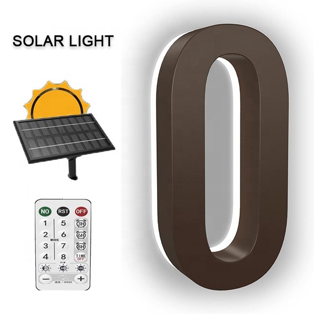 Customizable High Lumen Acrylic 3D Solar Powered Wall Logo Sign Light Letters Solar House Number Light for Company