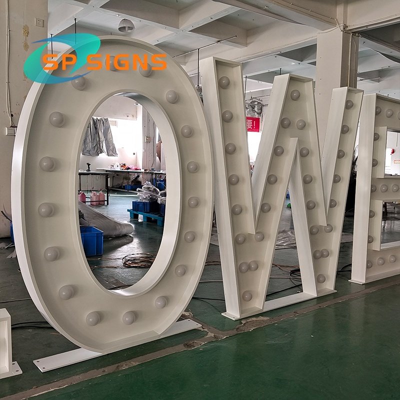 SP Manufacturer Birthday Pool Party Event 3ft 4ft 5ft Height Large Light up Number Stainless Steel Marquee Letters love Marry Me