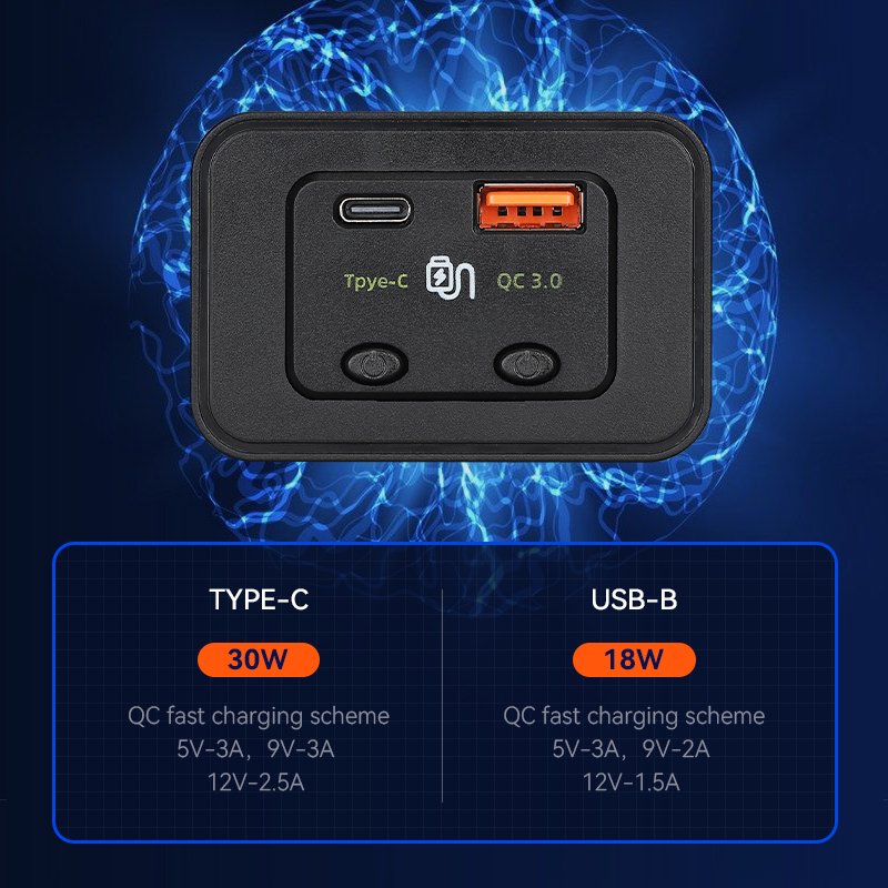 Custom 12V 24V Bus Seat USB for Charger Socket PD Type C Car Charger USB Bus