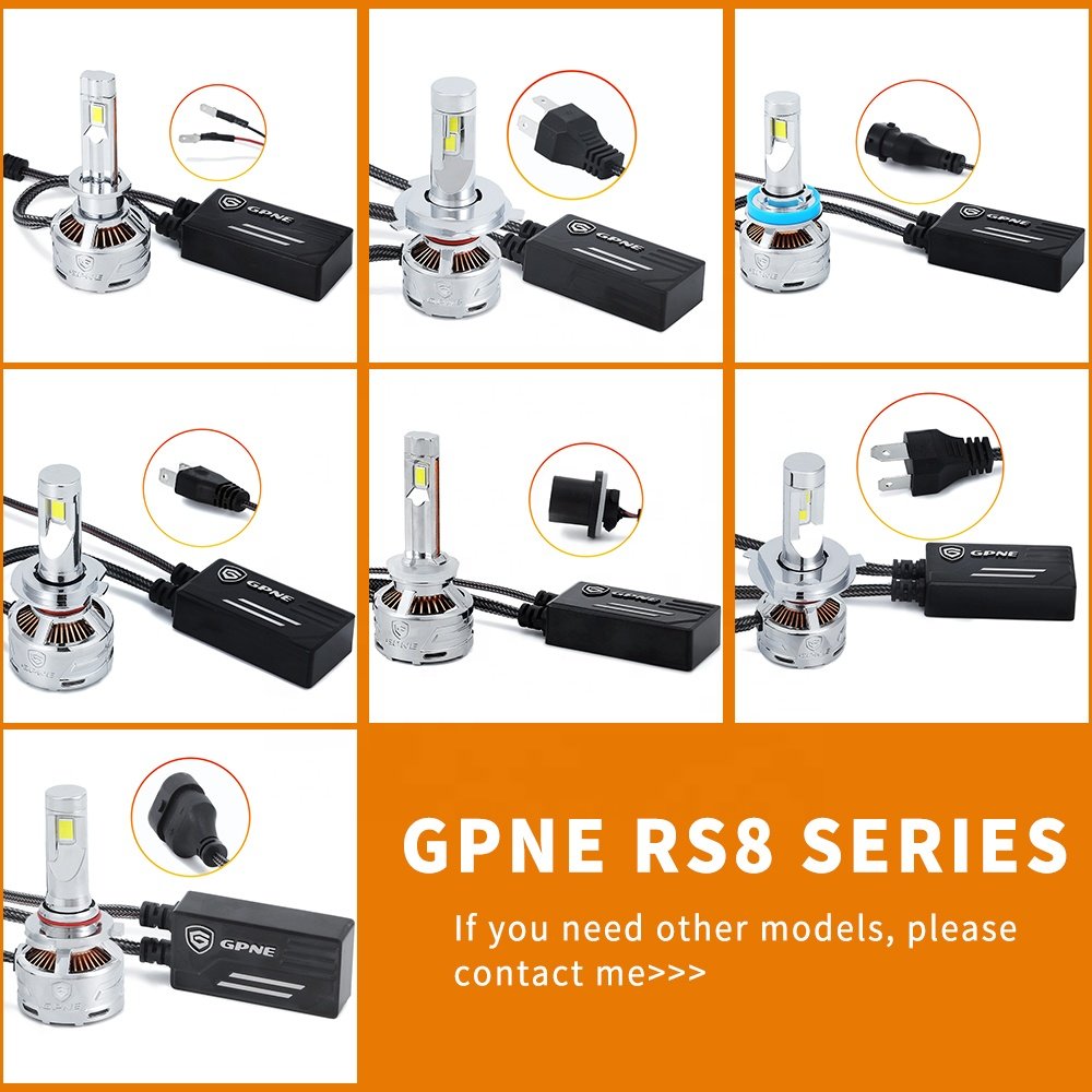 GPNE High Power 130W RS8 Auto Car Led Headlights H4 Led Light Bulb for Car H4 Led Headlight Bulbs Led Headlamps