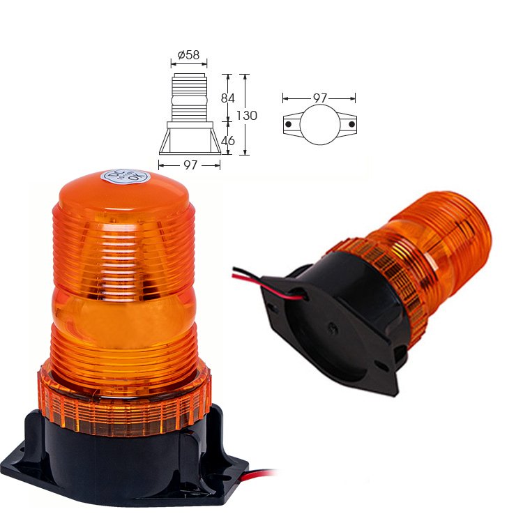 10-80v Car Flashing Lamp Ip67 Amber Red Emergency Strobe Light Forklift Warning Light Magnet Beacon Light for Vehicles Truck