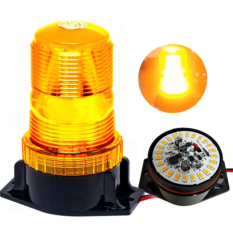 10-80v Car Flashing Lamp Ip67 Amber Red Emergency Strobe Light Forklift Warning Light Magnet Beacon Light for Vehicles Truck