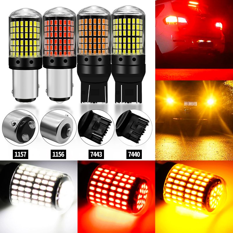 Reverse Turn Signal Light LED Brake Lamp 1156 BA15S P21W BAU15S PY21W 7440 W21W P21/5W 1157 BAY15D 7443 Led 144smd CanBus Bulb
