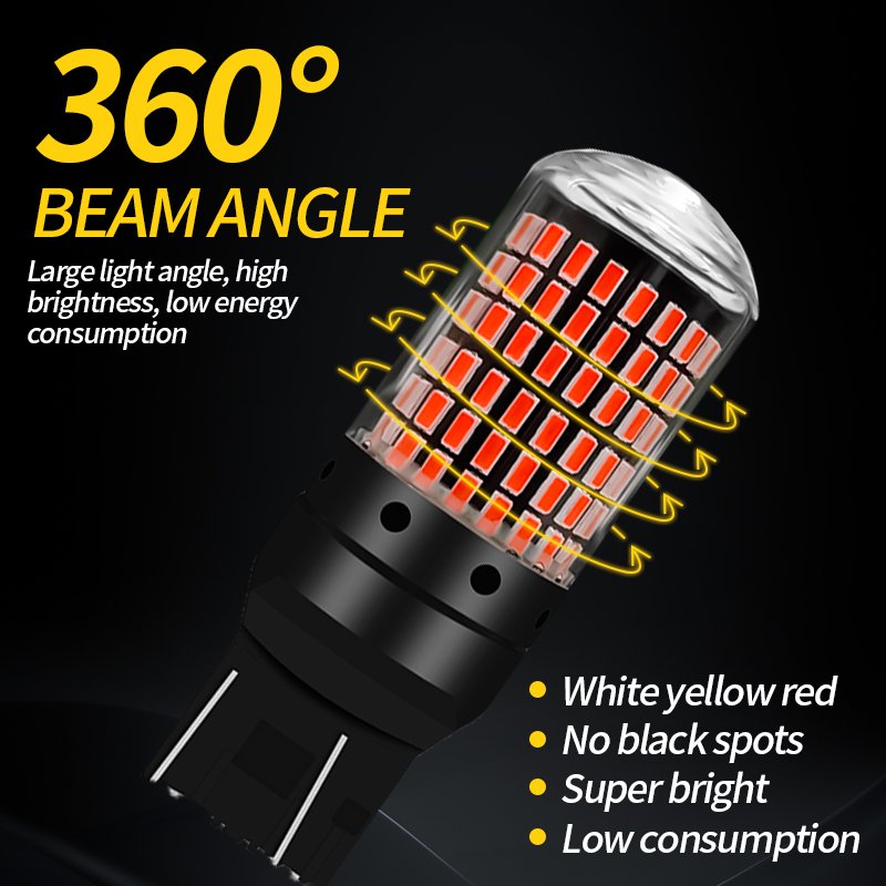 Reverse Turn Signal Light LED Brake Lamp 1156 BA15S P21W BAU15S PY21W 7440 W21W P21/5W 1157 BAY15D 7443 Led 144smd CanBus Bulb