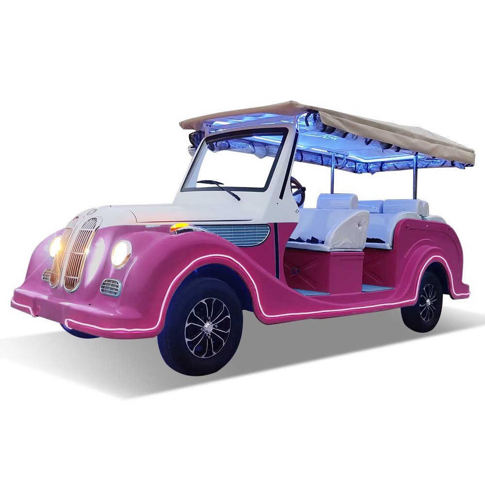 Classic Vintage Retro Tour Bus Electric Car Price T Model Golf Cart Car for Sale Four Wheel Camping