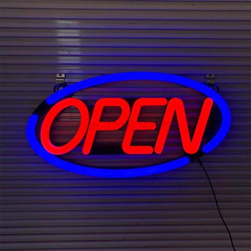Accept Drop Shipping Amazon Hot Selling Ultra Bright LED Neon Sign Oval Remote Control Led Open LED Sign Display
