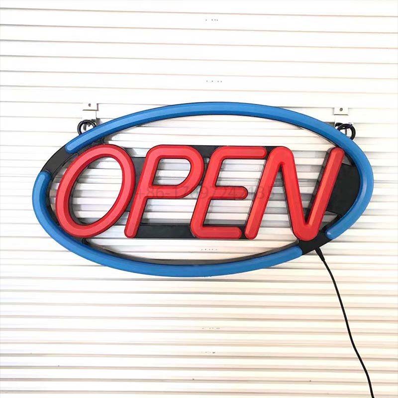 Accept Drop Shipping Amazon Hot Selling Ultra Bright LED Neon Sign Oval Remote Control Led Open LED Sign Display