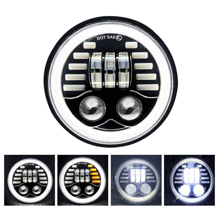 New Arrival Motorcycle Work Lights High Low Beam Turn signal 5.75inch Round Led Headlight for Truck Wrangler Led Spot Lights 4X4