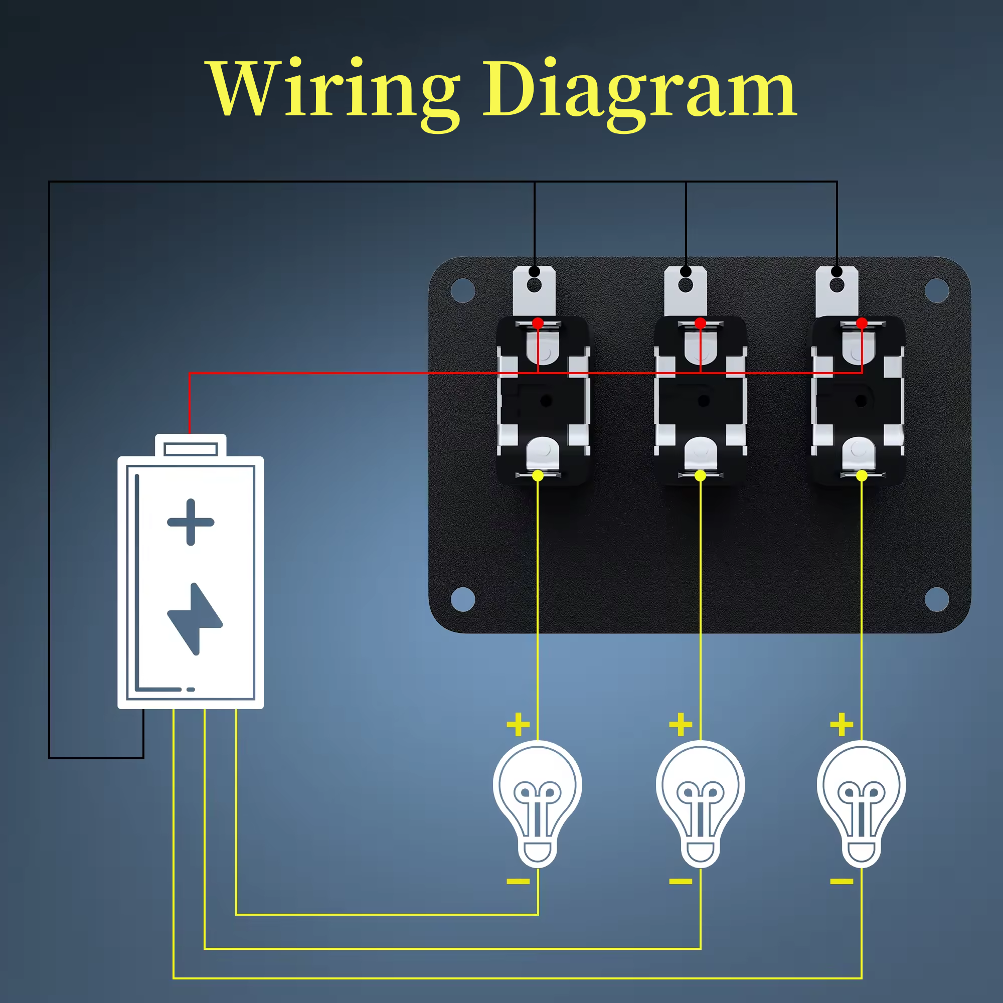 12V Toggle Switch LED Panel on Off Race Car Ignition/Kill Switch Automotive 3 Gang Switch Panel for Boat RV Marine Truck Bus