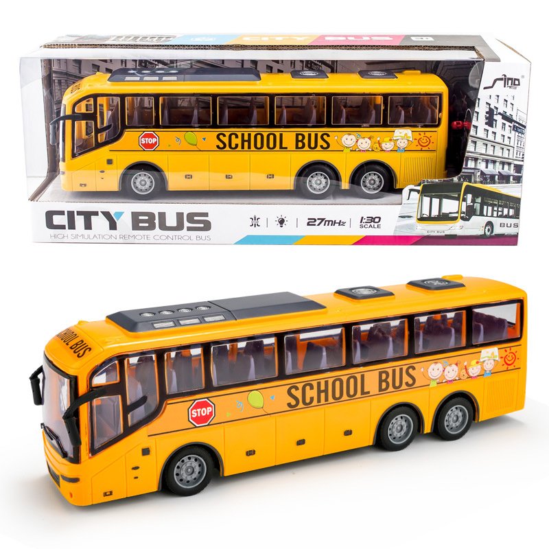 RC School Bus City Remote Control Car Vehicle 4 CH Radio Control Toys With Led Light Electronic Hobby Truck for Kids Boys Girls