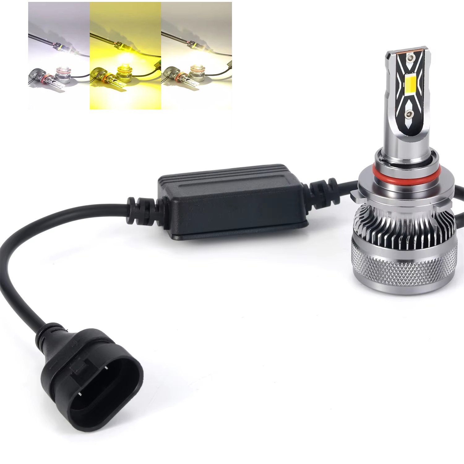 GPNE V6X 25W H19 H7 H11 Very Bright 3000K/4300K/6000k Canbus Car Headlight Bulb Tri-color Led Head Lamp