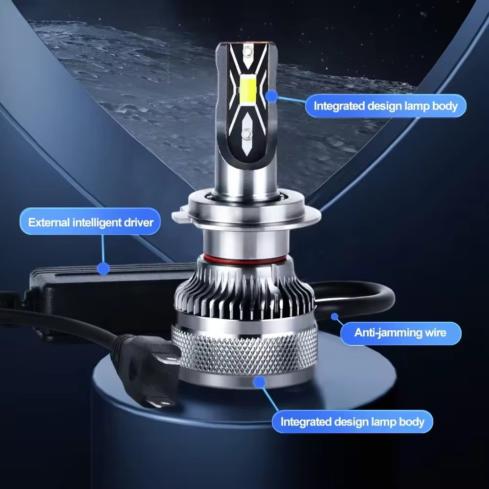 GPNE V6X 25W H19 H7 H11 Very Bright 3000K/4300K/6000k Canbus Car Headlight Bulb Tri-color Led Head Lamp