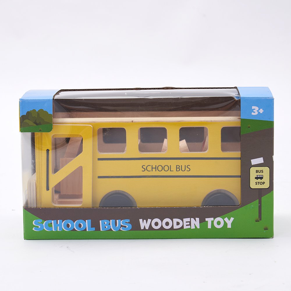 Wooden School Bus Toy Eco Friendly Wooden School Bus Classic Toys Montessori Education Campus Bus Wooden Toys
