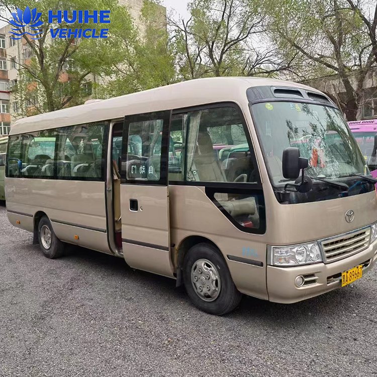 Used Luxury 20-Seater Coaster Bus Diesel Fuel Manual Coaches for Sale-RHD & LHD Steering for City Travel
