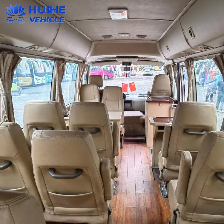 Used Luxury 20-Seater Coaster Bus Diesel Fuel Manual Coaches for Sale-RHD & LHD Steering for City Travel