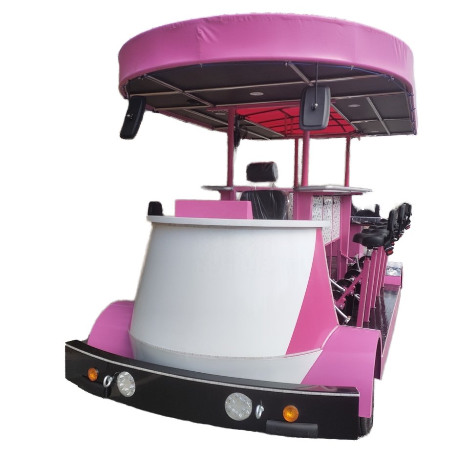 Mobile Bar Cart Electric Sightseeing Bus Vehicle Party Bike Pedal Pub Car Beer Bike for Sale 60V Tuk Tuk Electric 7 Seats Eec 16