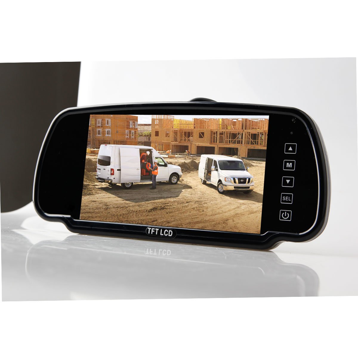 Waterproof 12V 24V TFT LCD 7 Inch Car Monitor Rearview Mirror with Backup Reverse Camera for Cargo Van Parking
