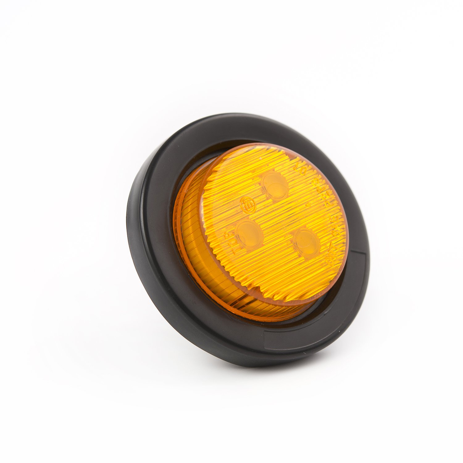 2 inch amber round PVC grommet 10-30V side marker light with 2-pin plug 3 piranha leds clearance lamp for truck trailer vehicle