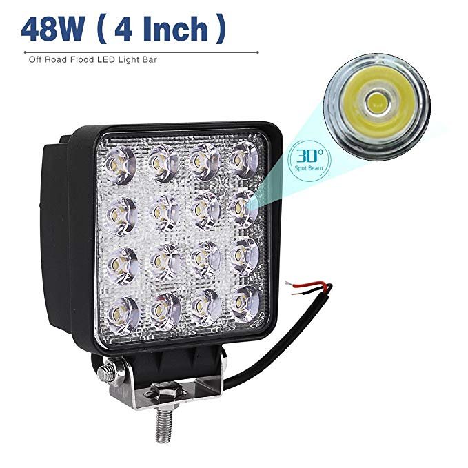 6 18w Led Work Light 4 square Round Lights