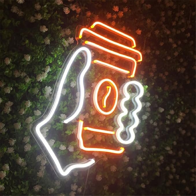 Coffee Neon Sign Custom LED Neon Light for Cafe Bar Decor Coffee Cup Bar Wall Art Decor Cafe Cart Shop Sign Store Restaurant