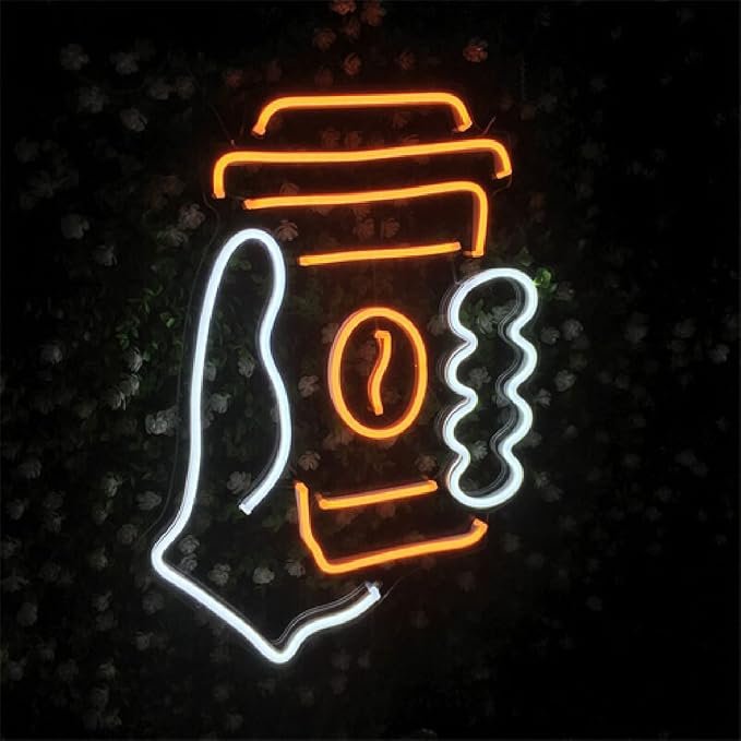Coffee Neon Sign Custom LED Neon Light for Cafe Bar Decor Coffee Cup Bar Wall Art Decor Cafe Cart Shop Sign Store Restaurant