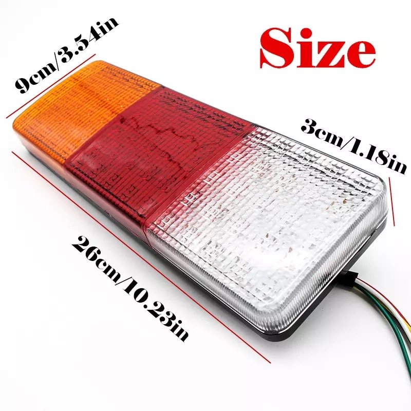 12V 24V 75 LED Rectangular Taillights Trailer Rear Tail Lights Signal Indicator Brake Stop Reverse Lamps Waterproof