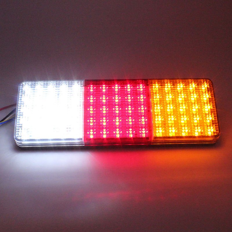12V 24V 75 LED Rectangular Taillights Trailer Rear Tail Lights Signal Indicator Brake Stop Reverse Lamps Waterproof