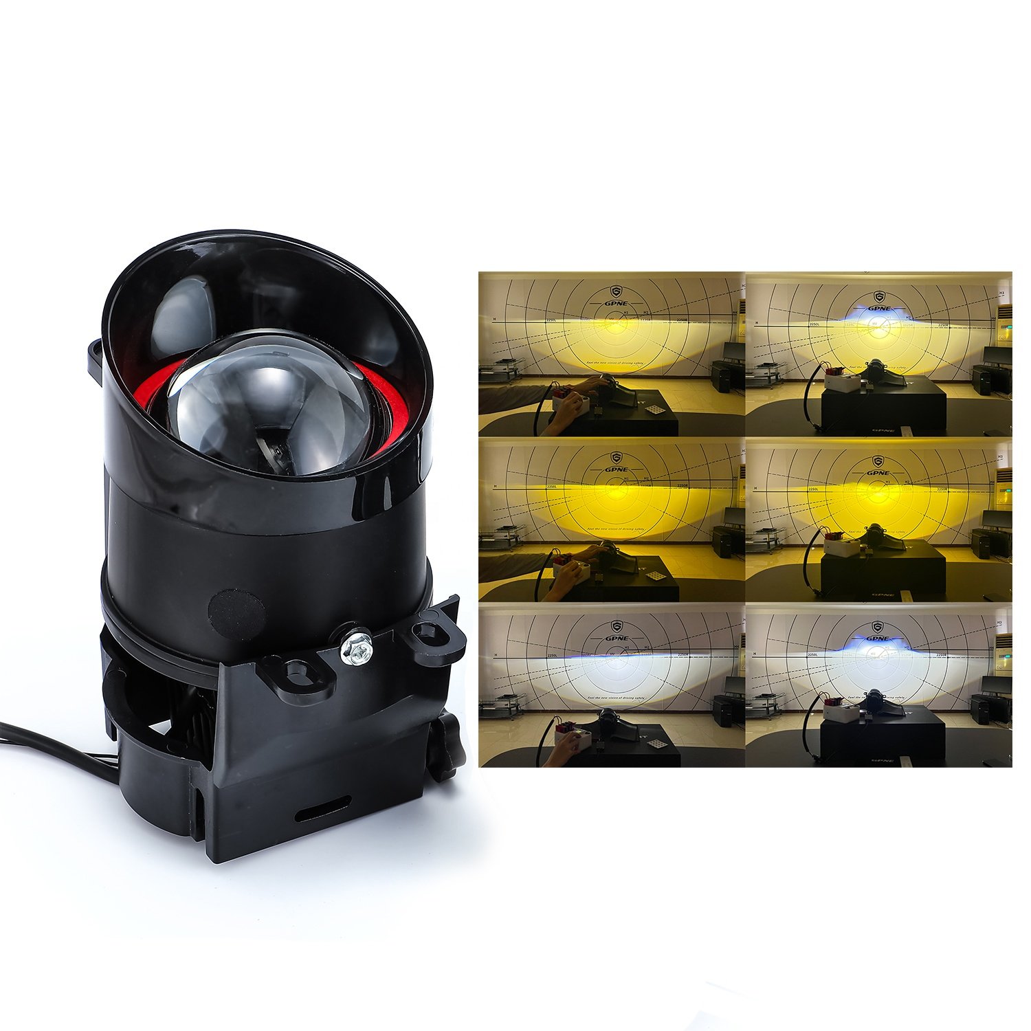 High Quality Tri Color Led Car Headlights Day Running Lights Fog Lamps Laser 3inch Led Fog Light for Universal