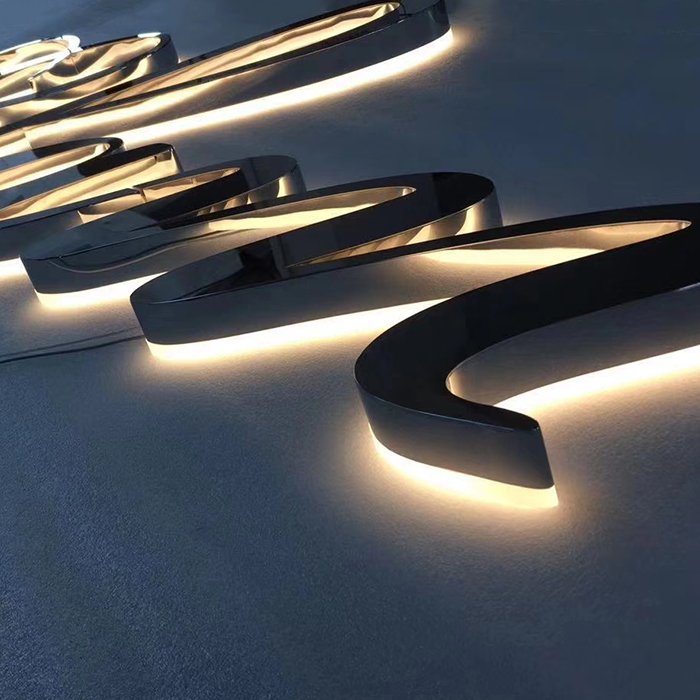 Custom Outdoor Hotel Logo Stainless Steel Backlit Letter Ada Signage 3D Illuminated Restaurant Channel Sign