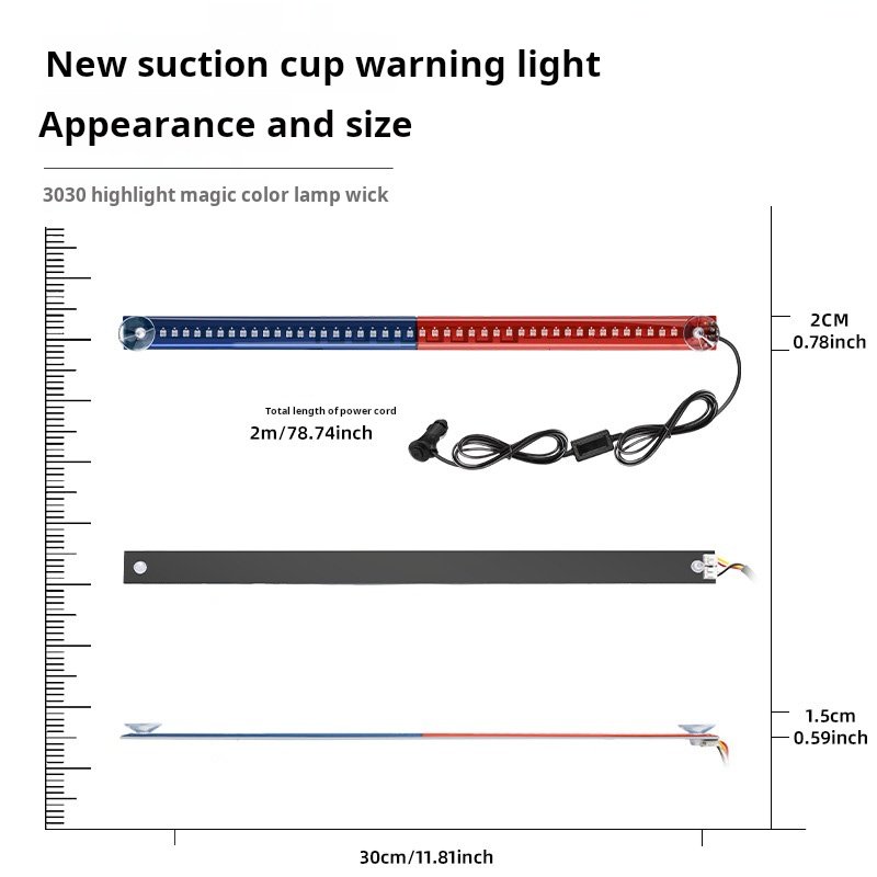 Yosovlamp New Car Front and Rear Windshields Modified with Ranger Lights 44 LED Multifunctional Warning Strobe Lights