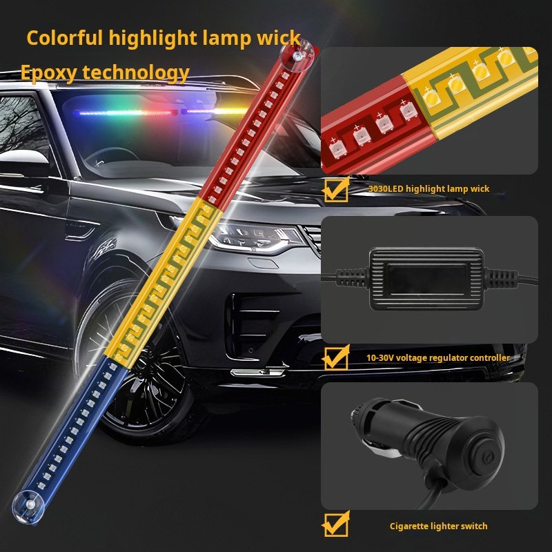 Yosovlamp New Car Front and Rear Windshields Modified with Ranger Lights 44 LED Multifunctional Warning Strobe Lights