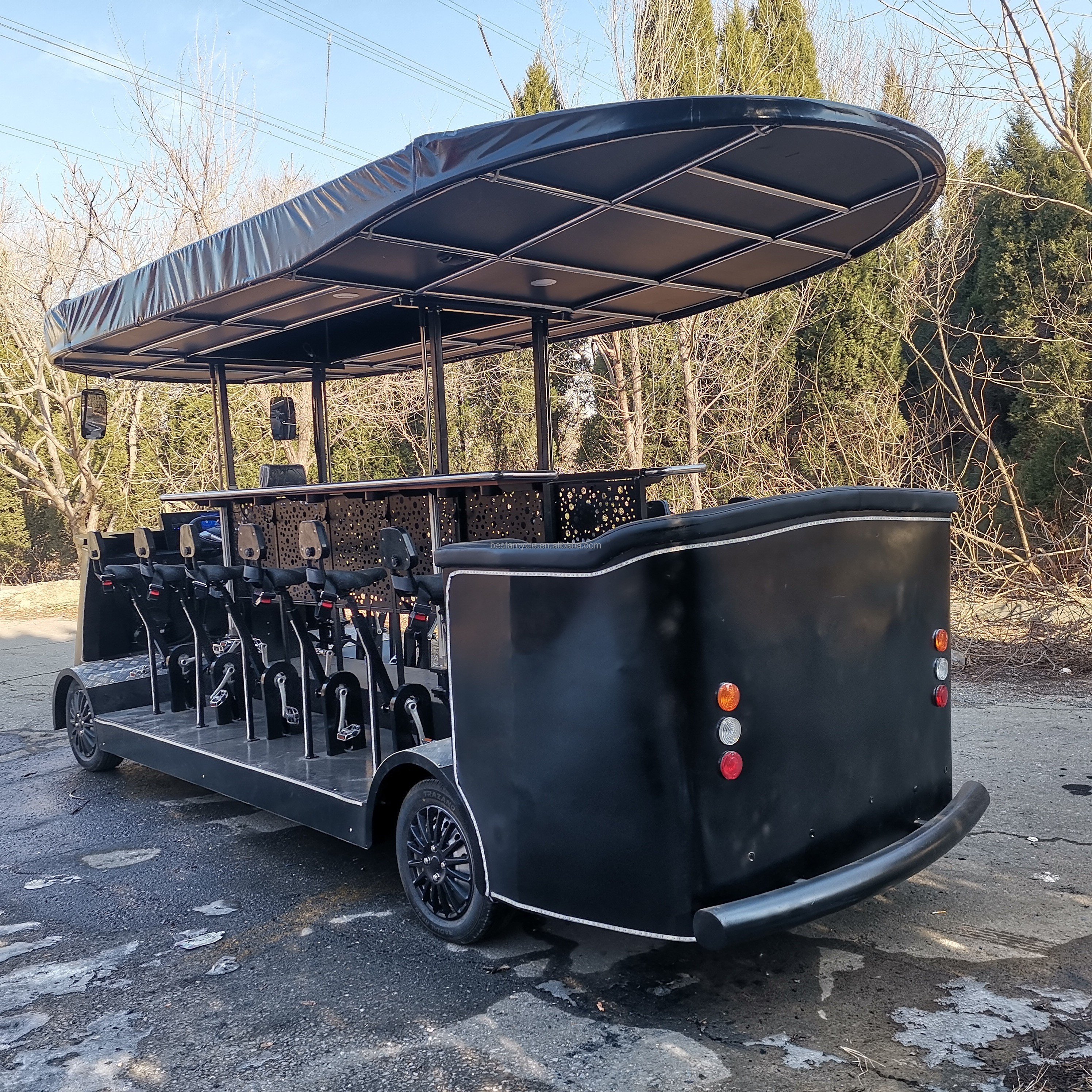 Single-Speed 18-Passenger City Bike Electric Tourist Pedal Pub Bike Pedal Bus for Beer for Urban Adventures