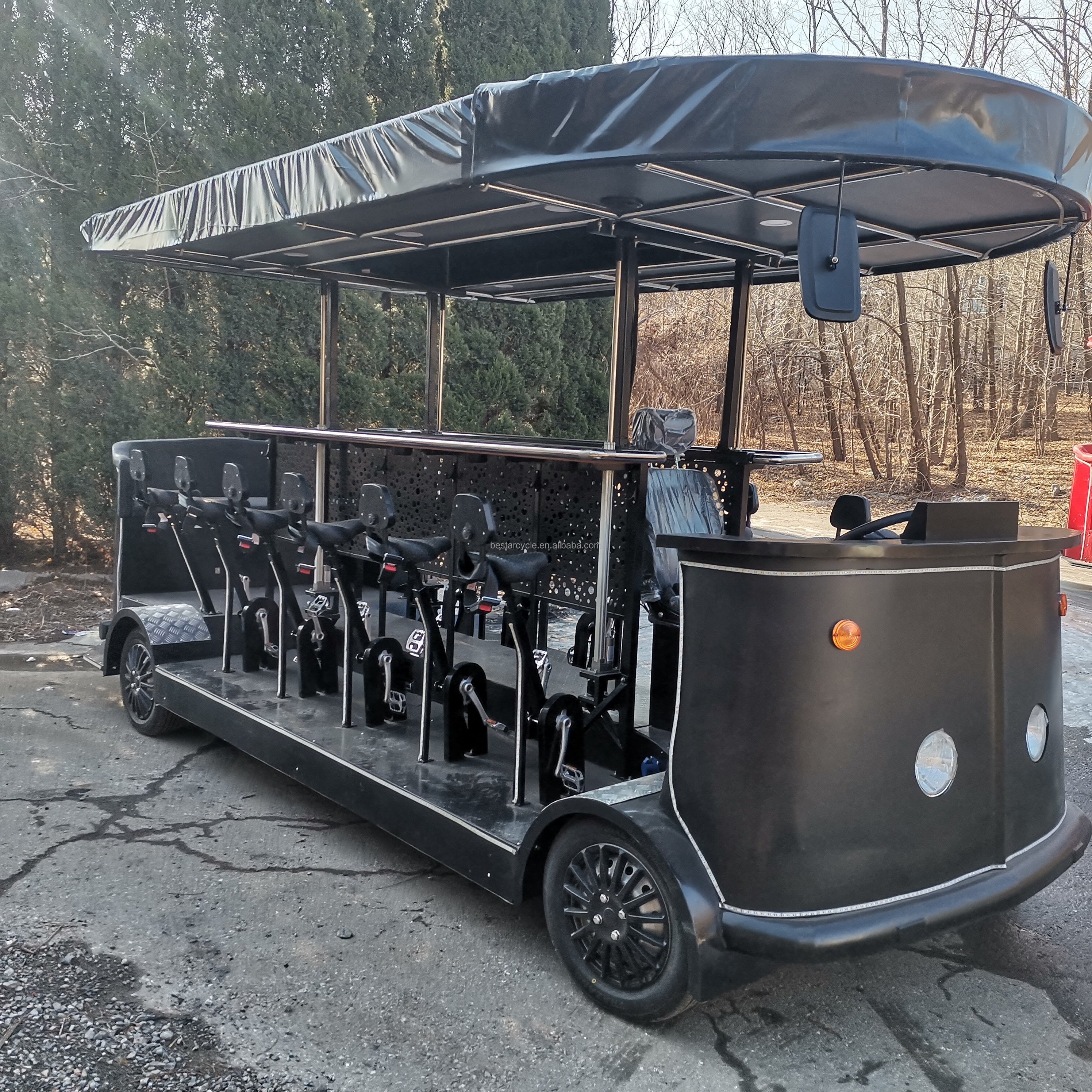 Single-Speed 18-Passenger City Bike Electric Tourist Pedal Pub Bike Pedal Bus for Beer for Urban Adventures