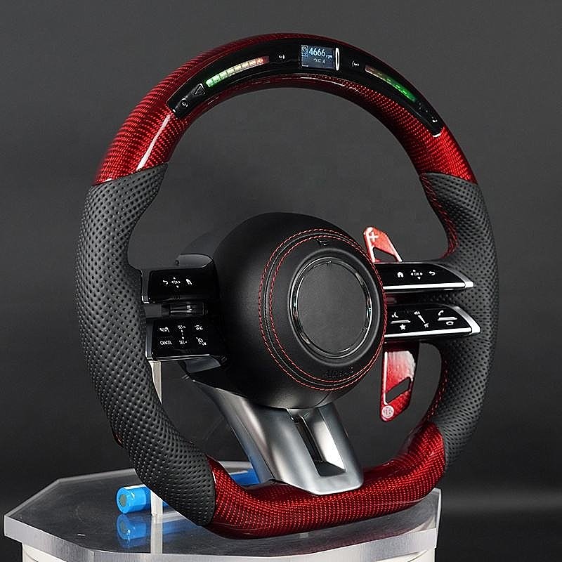 High Quality Full Leather Alcantara Carbon Fiber Steering Wheel for AMG Benz W204 W205 W211 W212 W213 2005-2021 Year