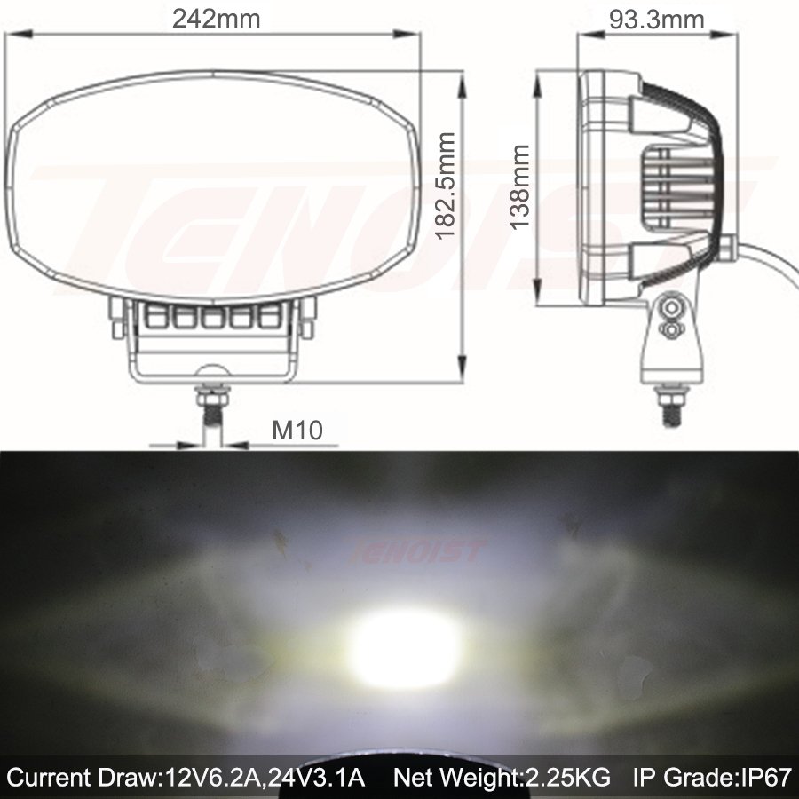 9 Inch Super Bright E9 88W LED Combo Work Head Driving Light With DRL for Car Truck BUS Offroad F150 12V 24V