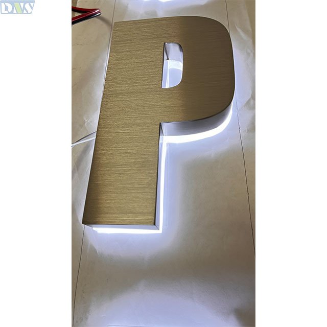 logo Sign Custom Banner 3d Chrome Letters Letter Board Sign Silver Chrome Polished Stainless Steel Backlit Signage