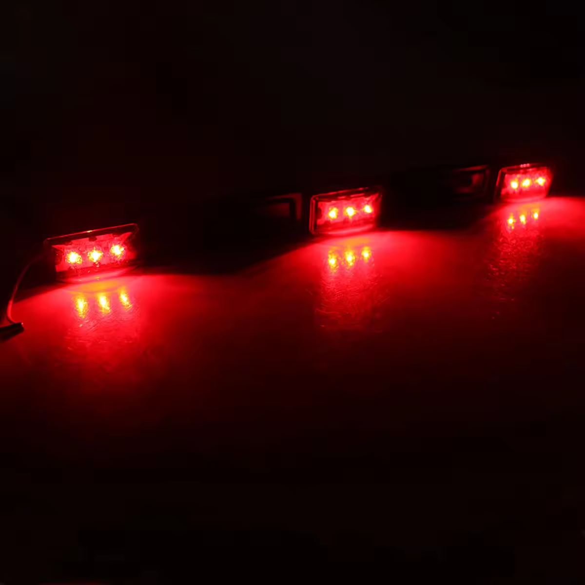 9LED 12V Led Brake Light Bar for Truck Trailer Pickup Trailer Tail Side Marker Light with Reflector Red Brake Lamp