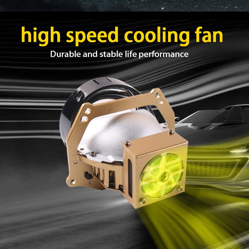 SANVI New Gold F50 3 Inch Bi LED Projector Lens Headlight 115w Per Set 5500k Car Accessories Low Price Top Quality Factory