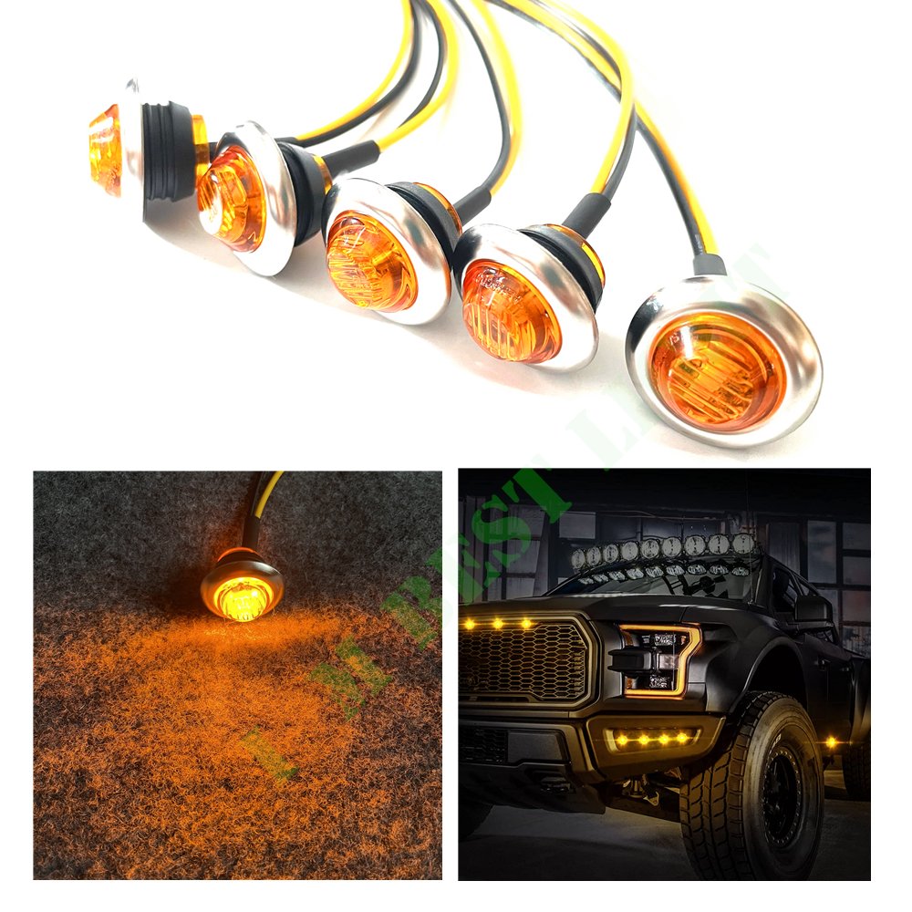 3/4 Inch Mini signal Side Marker Indicators Light Led Clearance Bullet Lights for Truck Trailer Bus Boat Lorry Car Van