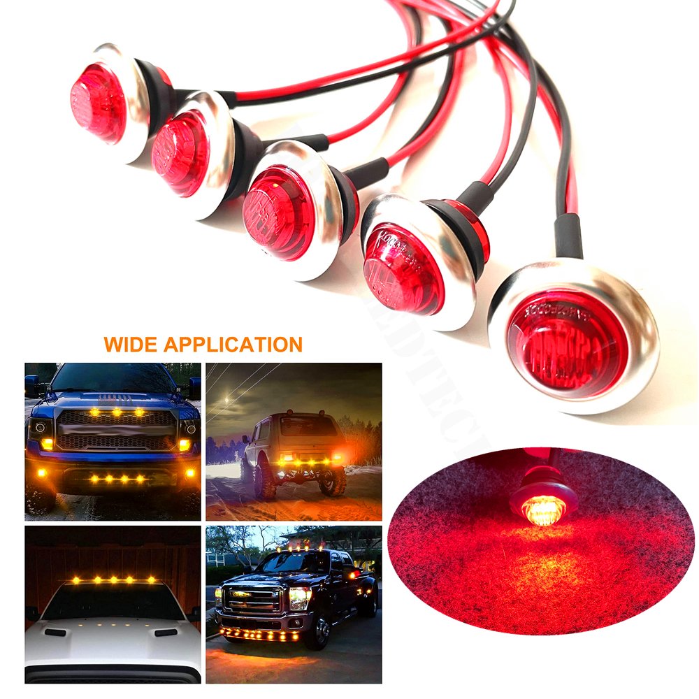 3/4 Inch Mini signal Side Marker Indicators Light Led Clearance Bullet Lights for Truck Trailer Bus Boat Lorry Car Van