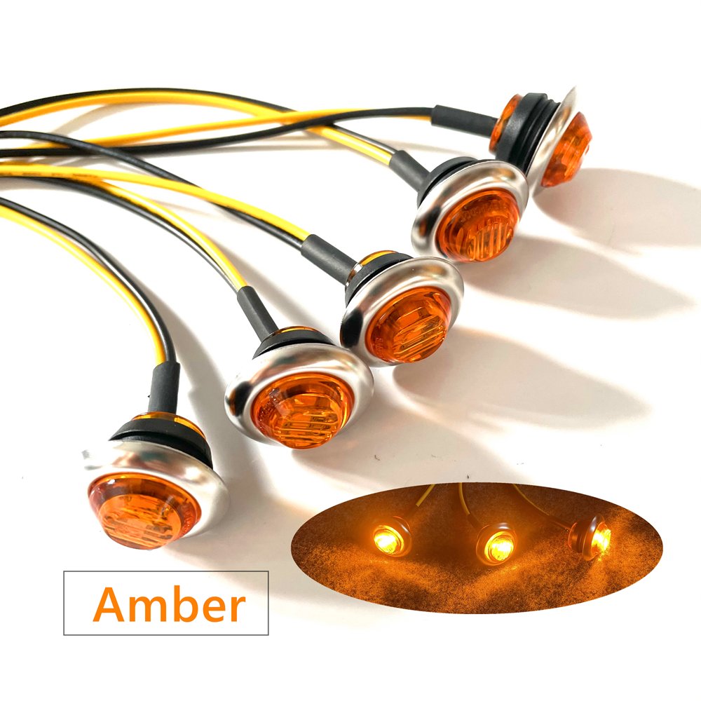 3/4 Inch Mini signal Side Marker Indicators Light Led Clearance Bullet Lights for Truck Trailer Bus Boat Lorry Car Van