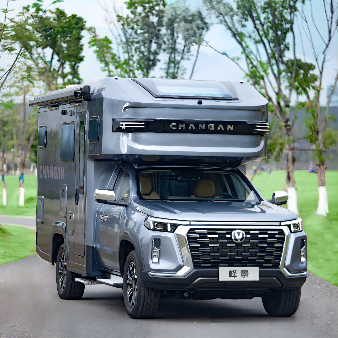 QXN RV Changan Fengjing Used Gasoline Turbo Engine Bus 6 Leather Seats Automatic Gearbox Hydraulic Steering System R16 Tire FWD