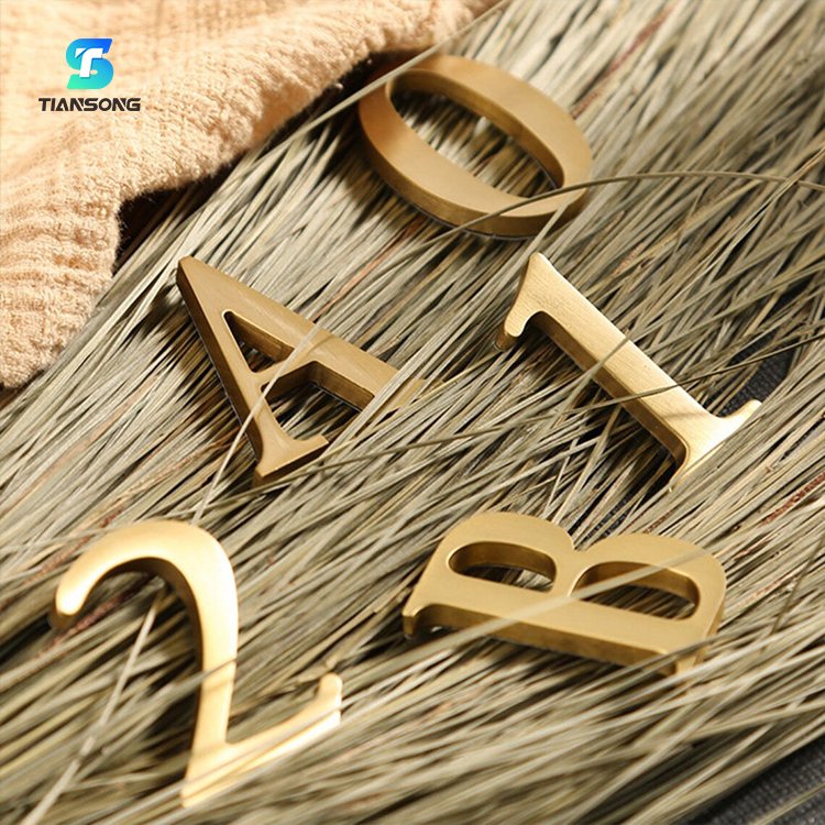 Outdoor Custom Golden Metal Building Signs 3D Storefront Electroplated Gold Logo Letter Sign
