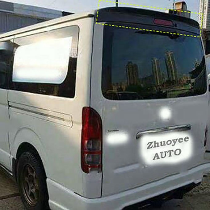 Mini Van Wide Body Kit Carbon Fiber Rear Spoiler Roof Wing for Hiace 200 Bus Tuning Accessory Parts Right Left Hand Drive