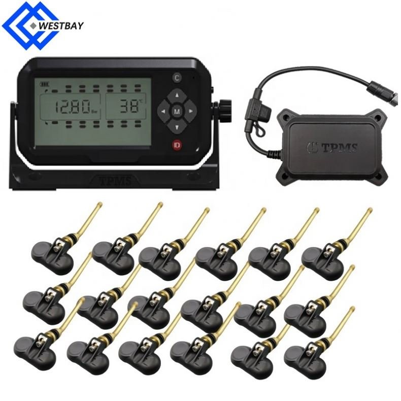 Westbay 6 8 10 12 14 16 18 22 24 26 Wheel OTR 24 Truck TPMS System with External Sensors and Repeater Digital Pressure Sensor